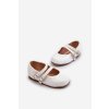Lakýrované Detské baletky s proužky biele margenis / 401-1B/2B/3B WHITE (Veľkosť 19)