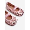 Detské lodičky zdobené flitry ružové weries / 403-1B/2B/3B PINK (Veľkosť 19)