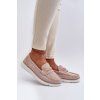 Sametové mokasíny na platformě Sergio Leone SP012 Beige (Veľkosť 40)
