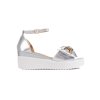 Strieborná dámske sandále na platforme Seastar kod CCC -1- JH336S (Veľkosť 36)