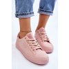 Ružové dámske textilné tenisky na rovnej podrážke LL274095 NUDE