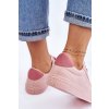Ružové dámske textilné tenisky na rovnej podrážke LL274095 NUDE