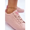 Ružové dámske textilné tenisky na rovnej podrážke LL274095 NUDE