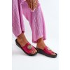 Zazoo 2920 Kožené Dámské Žabky Na Klinu S Zlatým Detailom Fuksia (Veľkosť 36)