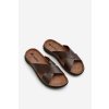 Pohodlné Lehké Žabky Z Ekokože Inblu GV00001I Hnědé (Veľkosť 45)