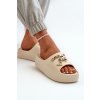 Dámské Lehké Pěnové Žabky S Ozdobami Beige Orchia (Veľkosť 40.5)