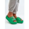 Dámske ľahké Penové žabky s ozdobami zelené orchia / BG177 GREEN (Veľkosť 36.5)
