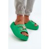 Dámske ľahké Penové žabky s ozdobami zelené orchia / BG177 GREEN (Veľkosť 36.5)