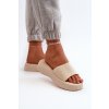 Dámske šľapky  béžové kód obuvi 695-01 BEIGE (Veľkosť 39)