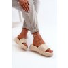 Dámske šľapky  béžové kód obuvi 695-01 BEIGE (Veľkosť 39)