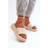Dámske šľapky  béžové kód obuvi 695-01 BEIGE (Veľkosť 39)