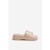 Dámske šľapky  béžové kód obuvi 695-01 BEIGE (Veľkosť 39)