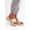 Dámske šľapky  béžové kód obuvi 695-01 BEIGE (Veľkosť 39)