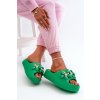 Dámske Penové papuče s ozdobami na hrubé podrážce zelené bremavia / BG181 GREEN (Veľkosť 36.5)