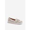 Dámske viacfarebné mokasíny z eko kože na rovnej podrážke HH503-58 COLOR.WHT