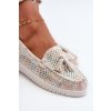 Dámske viacfarebné mokasíny z eko kože na rovnej podrážke HH503-58 COLOR.WHT