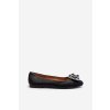 Dámské baleríny z ekologické kůže s ozdobným prvkem černé Divinella (Veľkosť 36)