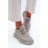 Dámske sivé textilné tenisky na plošej podrážke JHY500-26 GREY