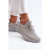 Dámske sivé textilné tenisky na plošej podrážke JHY500-26 GREY