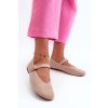 Baleríny ze syntetického semiše se zapínáním na přezku béžové Anlofi (Veľkosť 39)