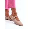 Baleríny ze syntetického semiše se zapínáním na přezku béžové Anlofi (Veľkosť 39)