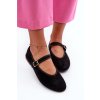 Černé baleríny z eko-semiše se zapínáním na přezku Anlofi (Veľkosť 36)