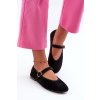Černé baleríny z eko-semiše se zapínáním na přezku Anlofi (Veľkosť 36)