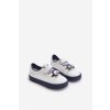 Detské tenisky s remienkom bílo-modré pennyn / R248 WHT/NAVY (Veľkosť 20)