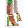 Dámské sandály na vysokém podpatku se zirkony Zelené Idealistic (Veľkosť 41)