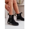 Dámske zateplené čižmy na zips čierne calvaro / NC1279 BLACK (Veľkosť 38)