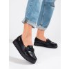 Čierne dámske mokasíny na platforme Shelvt kod CCC -1- GD-FL699B-B (Veľkosť 36)
