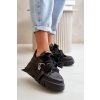 Dámske čierne kožené tenisky na plošine s prírodnou kožou, kód produktu 4568 CZARNY