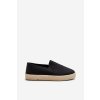 Čierne dámske textilné espadrilky na platforme s rovnou podrážkou, kód produktu 24TX02-7698 BLACK