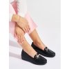 Čierne dámske mokasíny na platforme Shelvt kod CCC -1- JU066B (Veľkosť 36)
