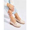 Béžové dámske mokasíny na platforme Shelvt kod CCC -1- JU057BE (Veľkosť 37)