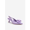 Dámske fialové lodičky na ihlovom podpätku s textilným vrchným materiálom, kód produktu K234 PURPLE