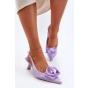 Dámske fialové lodičky na ihlovom podpätku s textilným vrchným materiálom, kód produktu K234 PURPLE