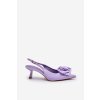 Dámske fialové lodičky na ihlovom podpätku s textilným vrchným materiálom, kód produktu K234 PURPLE