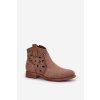 Dámské Botky S Děrováním Na Zip Hnědé S.Barski HY42-081 (Veľkosť 37)
