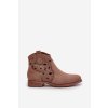 Dámské Botky S Děrováním Na Zip Hnědé S.Barski HY42-081 (Veľkosť 37)