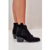 Členkové topánky na podpätku  čierne kód obuvi HY42-127 BLACK (Veľkosť 37)