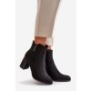 Zateplené z eko semišuové Boty Dámské Na Podpatku Se Zapínáním Na Zip Černé Erillia (Veľkosť 37)