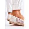 Biele dámske espadrilky z textilu na rovnej podrážke MY-33117 WHITE