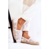 Biele dámske espadrilky z textilu na rovnej podrážke MY-33117 WHITE