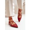 Dámske baleríny se špičatými prsty a křížovými pásky bordové violra / P-1396 WINE RED (Veľkosť 36)