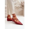 Dámske baleríny se špičatými prsty a křížovými pásky bordové violra / P-1396 WINE RED (Veľkosť 36)