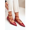 Dámske baleríny se špičatými prsty a křížovými pásky bordové violra / P-1396 WINE RED (Veľkosť 36)