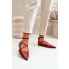 Dámske baleríny se špičatými prsty a křížovými pásky bordové violra / P-1396 WINE RED (Veľkosť 36)