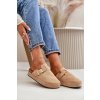 Dámske béžové šľapky z eko semišu na plošine s nastaviteľným remienkom, kód produktu TL8-123 KHAKI