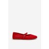 Červené dámske balerínky z eko semišu na plochej podrážke, kód produktu A336-6 RED